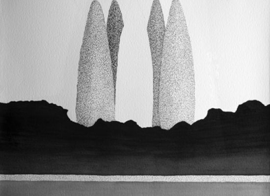 The dawn 55x75cm Mixed media on paper 2024